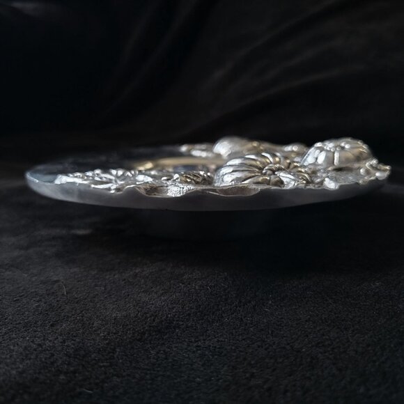 Pewter Pumpkin Wine Holder Plate / Wine Coaster Botella Calabaza Mexico - Picture 5 of 10